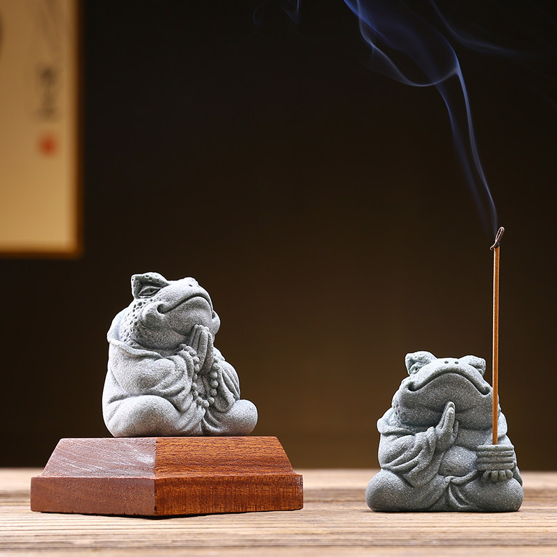 青砂石国潮风招财金蟾动物线香茶宠摆件精品可养创意茶室茶盘装饰,家居饰品,装饰摆件,淘宝优惠券,粉丝福利购,淘宝优惠卷