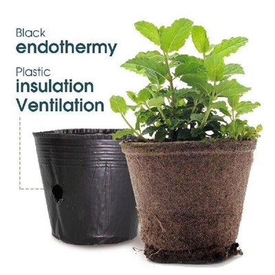 50PCS Black Plastic Seedling Nursery Pots Seeds Starting