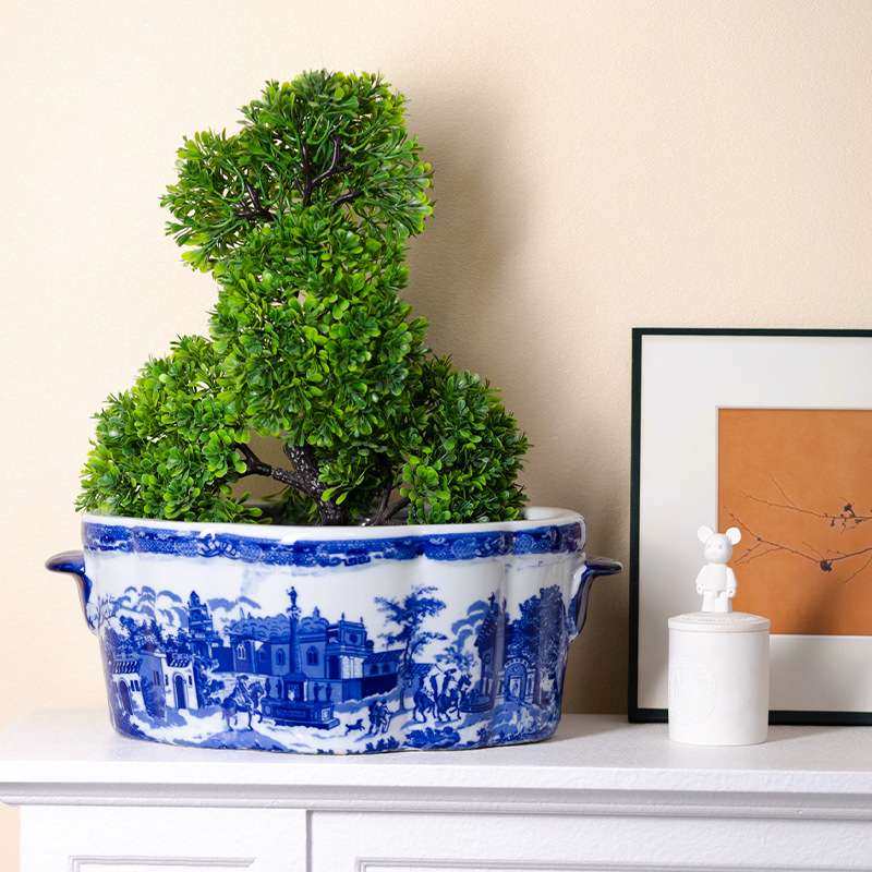 英式风格青花陶瓷花盆玄关收纳陶瓷摆件陶瓷花盆绿植种花造景瓷盆,3C数码配件,其它配件,淘宝优惠券,粉丝福利购,淘宝优惠卷