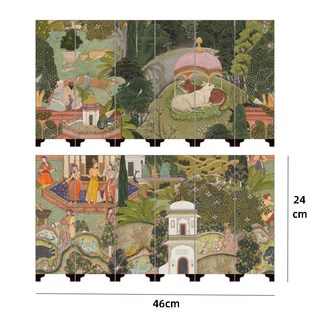 茶空间文创面小屏风摆件仿古复古茶台漆器摆件茶道配件礼盒装