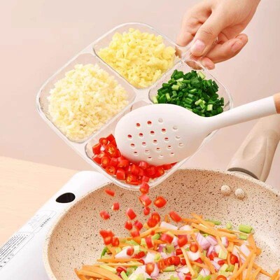 Fruit platter with handle, four-compartment plate, serving d