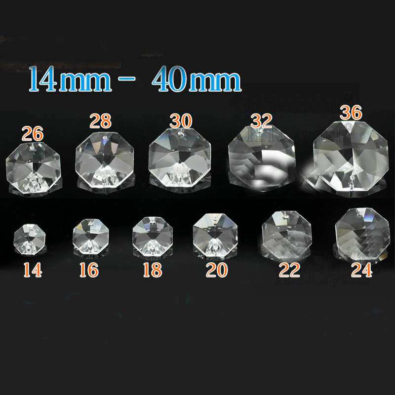 各种规格机磨水晶八角珠婚庆宴会圣诞节水晶门帘珠帘散珠水晶灯配