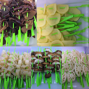 16.5麻辣烫塑料签子彩色串串香塑料签 旋转小火锅串菜签