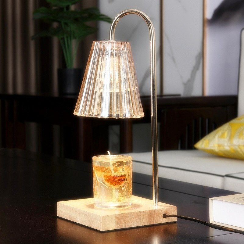 插电式床头卧室台灯原木香薰灯可调光融烛台灯卧室香薰炉暖光台灯