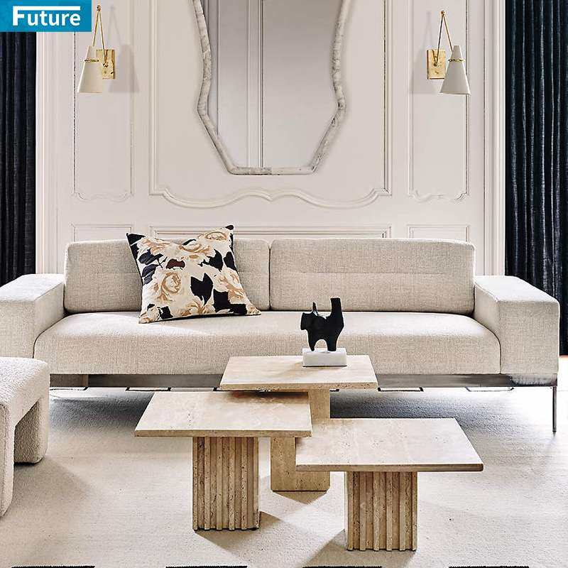 天然大理石餐桌茶几茶台意式极简现代轻奢饭桌台边桌酒店别墅家装