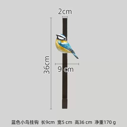 蓝头鸟挂门挂钩冲左冲右 金属摆件 现代铁艺雕塑 墙面装饰品 手工