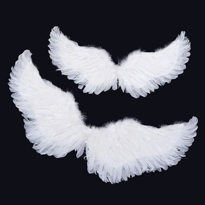 1Pc Kids Adult Party Swallow White Angel Feather Wings