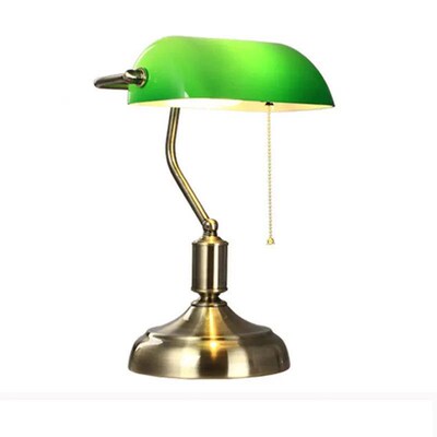 Bank Table Lamp European Style Glass Lamp Retro Office Desk