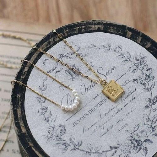 French Elegant/Titanium Steel Color-Unfading Plated 18K imit