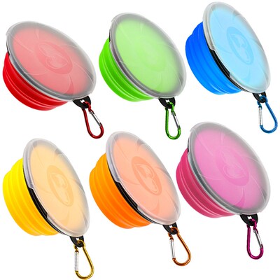 450ml Collapsible Dog Bowl Pet Folding Silicone Bowl Outdoor