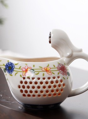 陶馨语茶具青花瓷公道杯粗陶公夫茶具茶海分茶器公杯匀杯200毫升