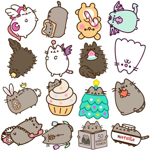 50pcs Kawaii Chunky Cat Stickers Cute Decorative Stationery