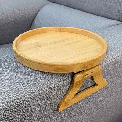 Sofa Tray Table Sofa Armrest Clip-On Tray Wooden Sofa Tray P