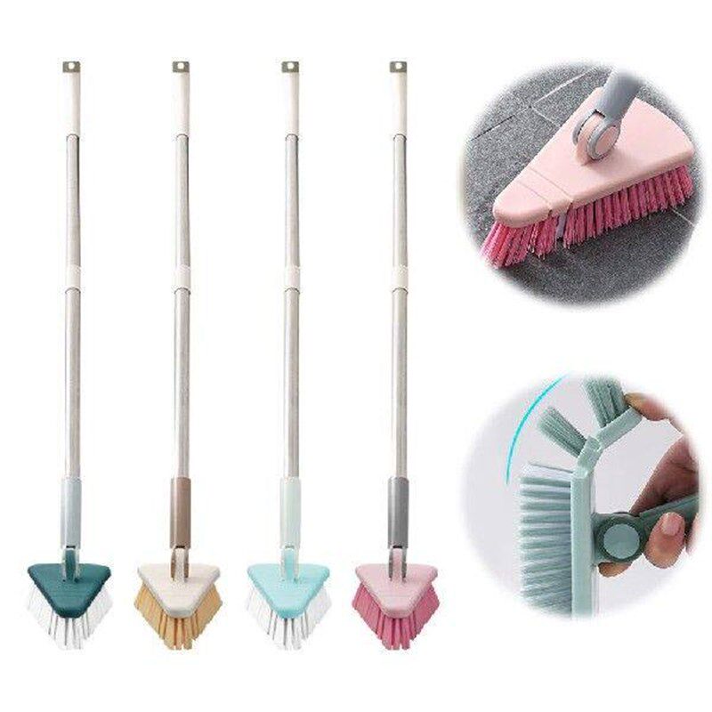 Shower Brush Triangular Head Floor Scrub Brush with Long
