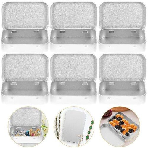 6 Pcs Bins Tinplate Storage Box Food Containers with Lids