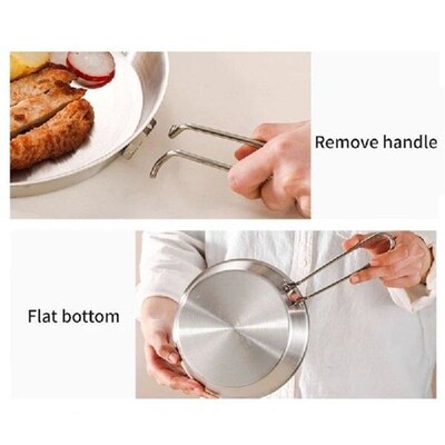 Stainless Steel Nonstick Fry Pans Foldable Handle Cookware