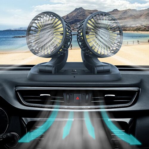 Dual-head Car Fan 24V/12V Car Cooling Fan Truck Strong Wind