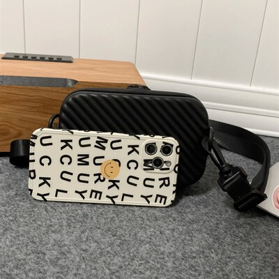 Simple Lightweight Box Bag Unisex ndy Diagonal Striped Shoul