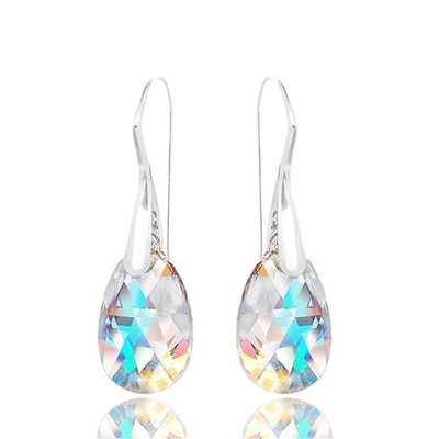 Hot Crystals  Blue Aurora Borealis Adorned Woman Fashion Ear