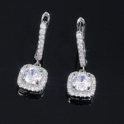 zircon microinlaid versatile ear clasps for elegant ladies e
