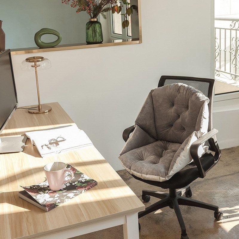 加厚毛绒餐椅垫学生保暖连体坐垫办公室护腰靠垫一体电脑屁垫,居家布艺,美臀垫/保健坐垫,淘宝优惠券,粉丝福利购,淘宝优惠卷