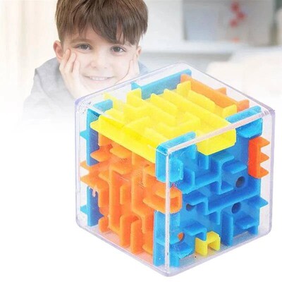 mini 3D Maze Magic Cube Six-sided Transparent Puzzle Speed C