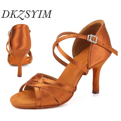 DKZSYIM New Latin Dance Shoes Women Ballroom Tango Dancing S