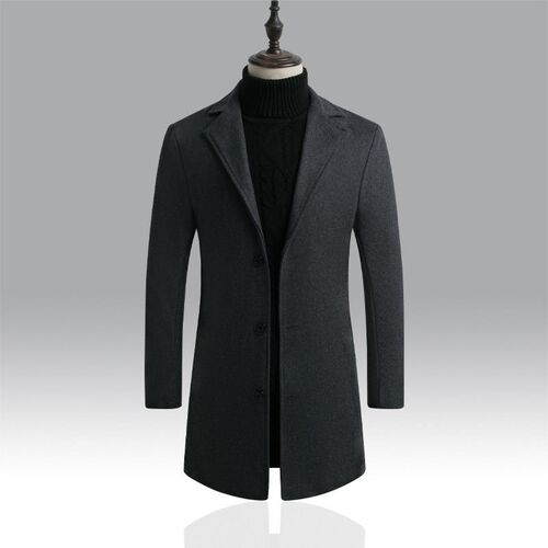 Factory Direct 2024 Mens Woolen Coat Korean Single-breasted