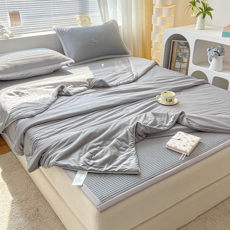 夏季冰丝凉席四件冰豆豆床笠款夏被可机洗高端全包围床夏天用,床上用品,冰丝席,淘宝优惠券,粉丝福利购,淘宝优惠卷