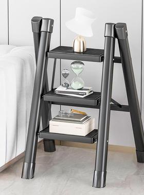 家用室内折叠人字小梯子家庭用加厚楼梯凳二三步多功能碳钢花架梯