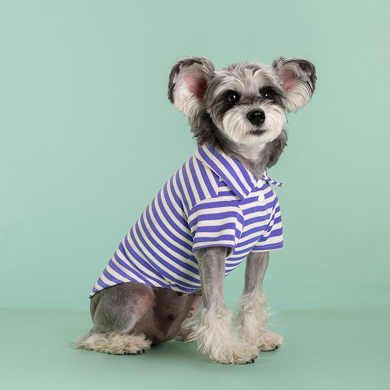 狗狗服饰薄款衣服新款夏季条纹两脚狗狗衣服泰迪比熊博美法斗