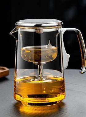 新款全玻璃内胆飘逸杯家用泡茶壶旋盖磁吸茶水分离过滤冲茶器