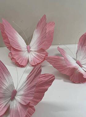 大型蝴蝶仿真纸艺室内活布置皱花纹纸婚动摄影庆J2+vjdJi装饰