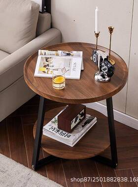 一层件轻发奢现代卧室沙创意圆形小茶桌双边75914茶几小户型客厅