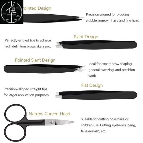 1/4/5Pcs Tweezers Eyebrow Tweezer Set Stainless Eye Lashes