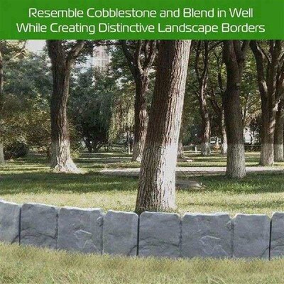 Pathway Stone Effect Plastic Cobblestone Garden Edge Flower