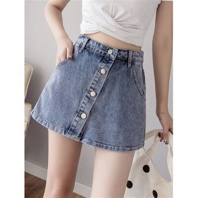 Black Denim Short Skirt For Women Thin Large Size Fat Mm Sma