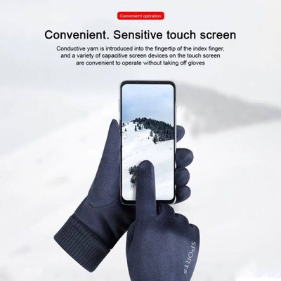 Deerskin Warm Gloves for Men Women Winter Touch Screen Snow