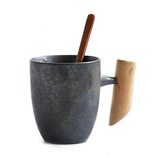 Japanese-style Vintage Ceramic Coffee Mug Tumbler Rust Glaze