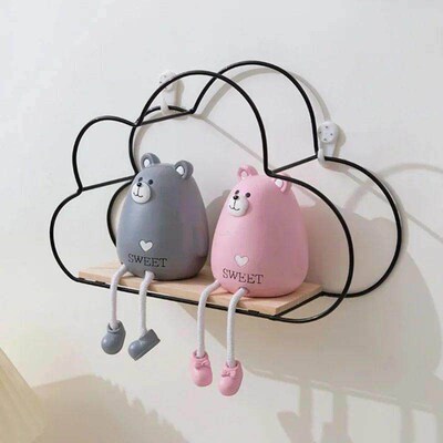 Creative Cloud Iron Shelving Wall Shelf Wooden Clapboard Nor