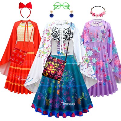 2022 Encanto Girls Mirabel Costume Party Toddler Isabela Dre