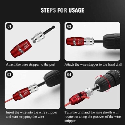 Innovative Wire Stripper And Twister Drill Bit, Portable