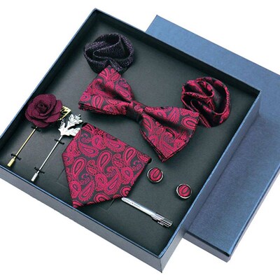 Mens Tie 8cm Necktie Set Formal Luxury Wedding Cravat Silk