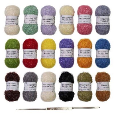 Sparkles Dish Scrubby Yarn Crochet Yarn with Knitting Hook