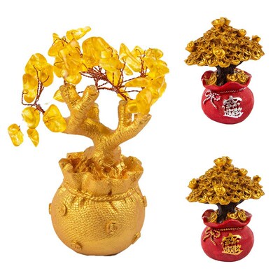 Natural Crystal Bonsai Money ree Lucky ree Feng Shui Money r
