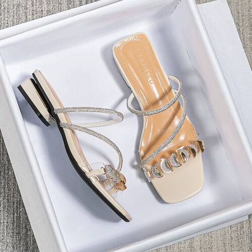2024 summer new womens slippers outdoor sandals casual flat