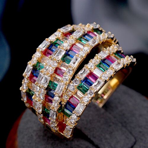 Bride Talk Luxury rendy Women Ring Colorful Cubic Zirconia W