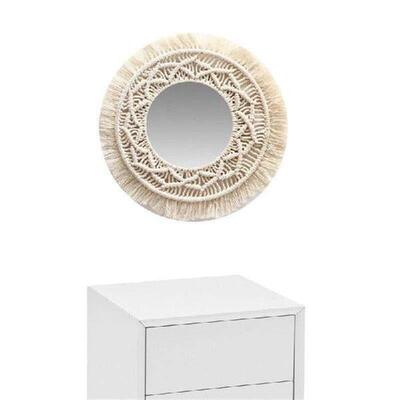 Wall Hanging Mirror Boho Wall Art Ornament Round Mirror