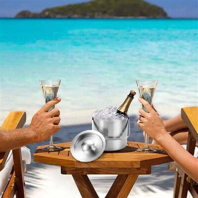 Party Ice Bucket Stainless Steel Anchored Beverage Tub