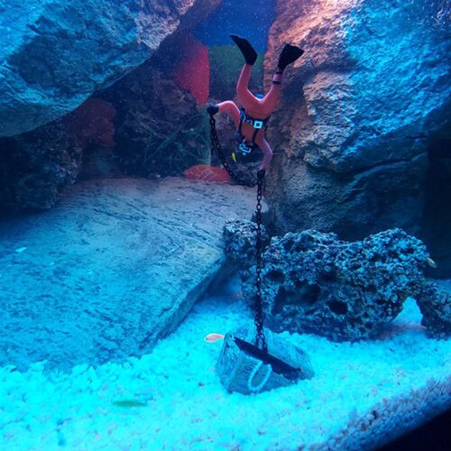 1Pc reasure Chest Diver Fish Tank Decorations Action Figure